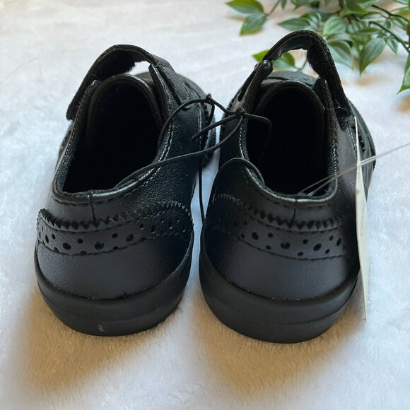 George Toddler Size 6 Black Oxford Velcro Dress Shoes NWT Holiday Boy - Picture 5 of 12